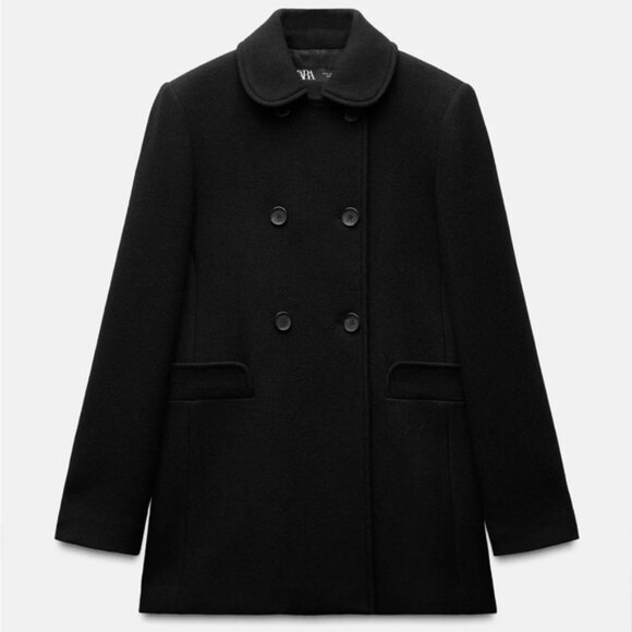 NWOT Zara DOUBLE BREASTED WOOL BLEND COAT Size XL - Picture 1 of 16